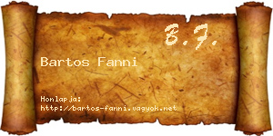 Bartos Fanni névjegykártya
